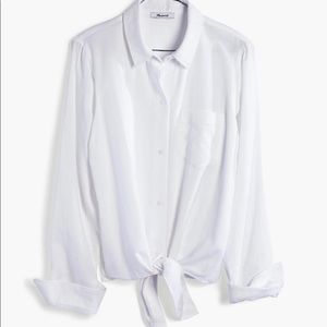 Madewell White Tie - front shirt.